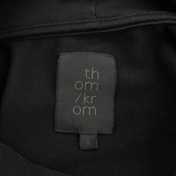 Thom Krom Black Cropped French Terry Hoodie Sweatshirt WS92 Women's Small - Picture 2 of 5